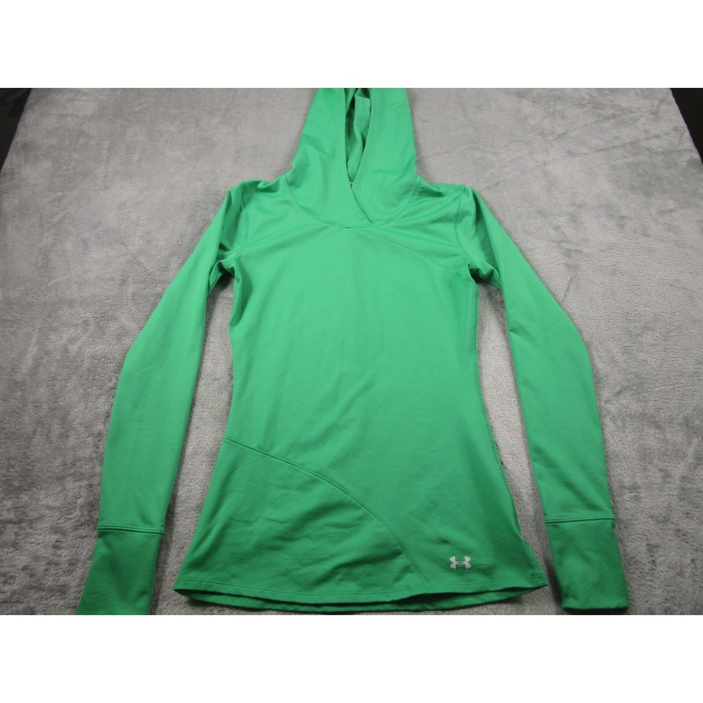 Under Armour Sweater Womens Small Green Hoodie Pullover Athletic Fit